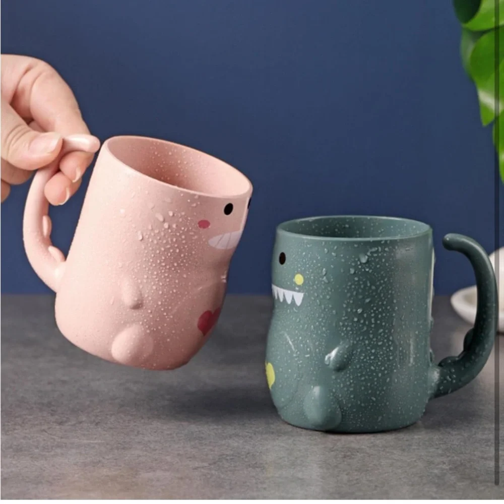 2Cute Dinosaur Toothbrush Holder Set